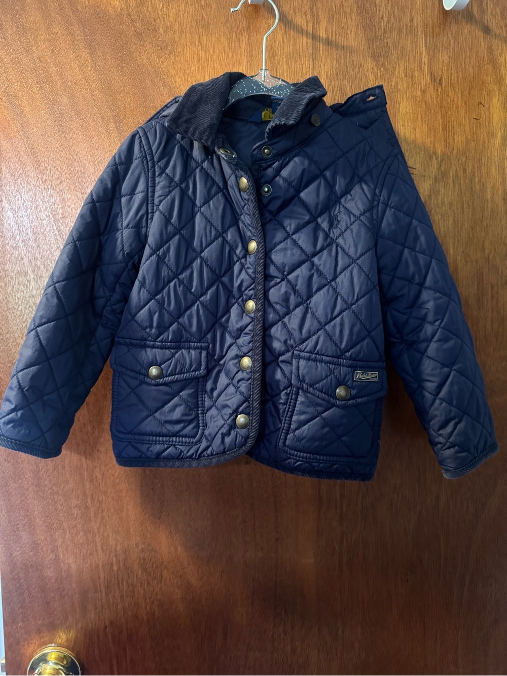 Ralph Lauren Kids Quilted Navy Jacket with Snap Front